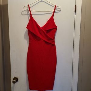 Lulu's Figure Flattering Red Dress. Size:Small